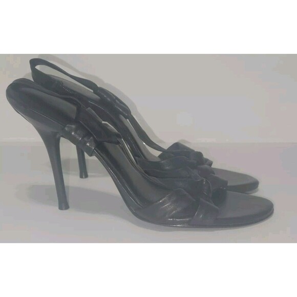 Aldo Womens Stilettos Black Leather Strappy Knot Heels Size 7.5 (38) No Box - Picture 2 of 16